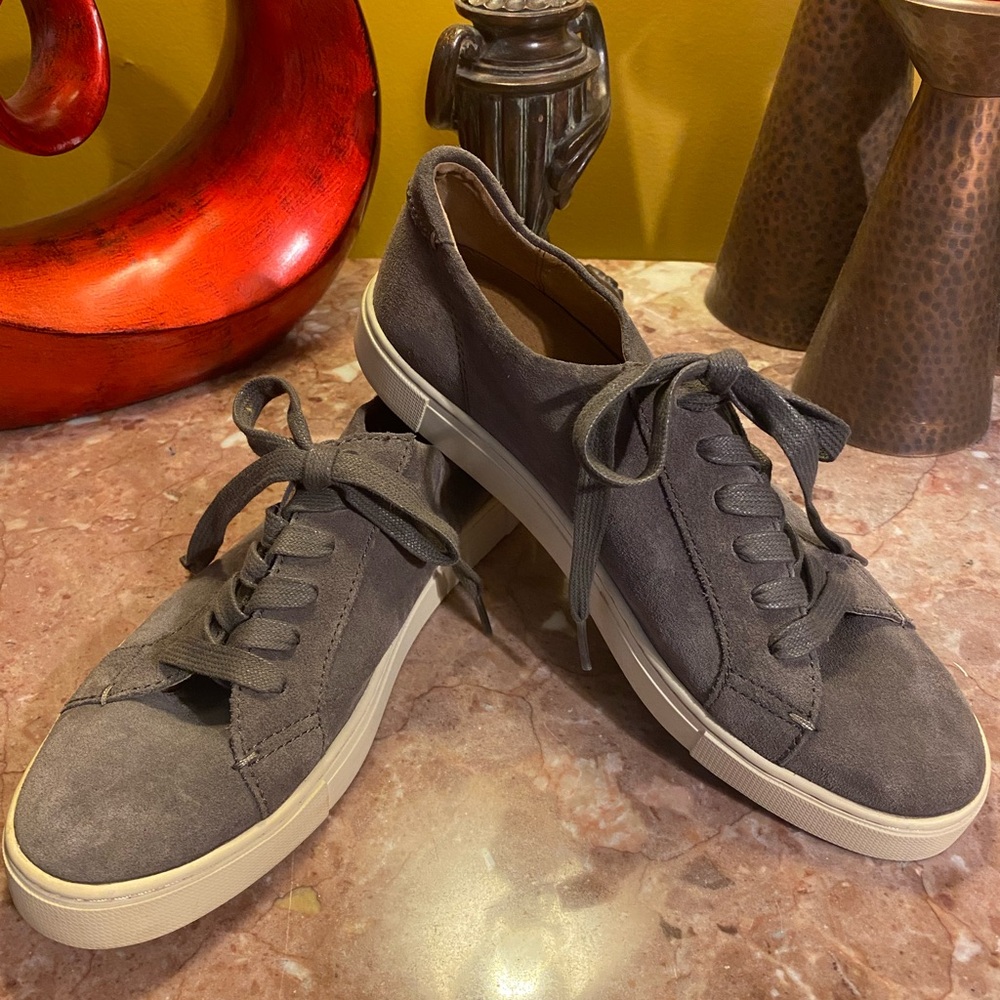 Frye Women's Gray Suede Lace-Up Sneakers
